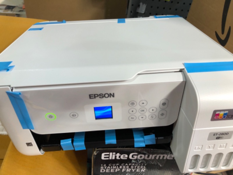 Photo 4 of Epson EcoTank ET-2803 Wireless Color All-in-One Cartridge-Free Supertank Printer with Scan, Copy and AirPrint Support White EcoTank ET-2803 Printer