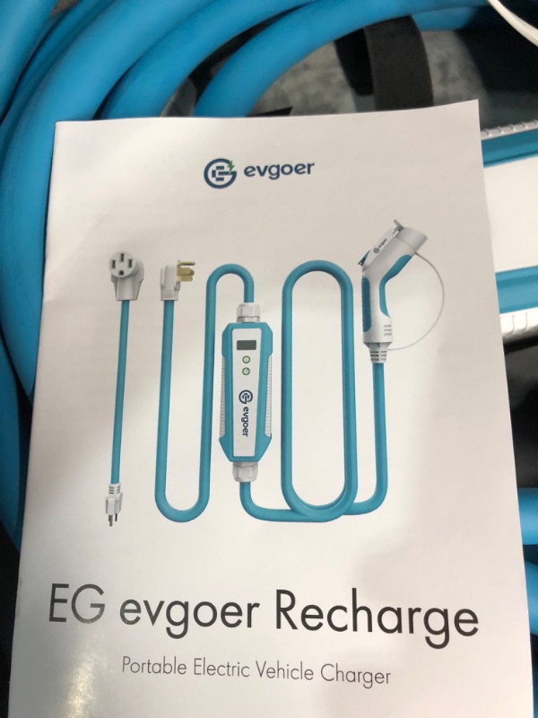 Photo 2 of EG evgoer Electric Vehicle Charger Level 2 & Level 1, 40Amp 110V-240V Schedule Timer Portable EV Home Charging Station, 12/16/24/32A/40A Adjustable Current 30ft Cable,Compatible with All SAE J1772 EVs