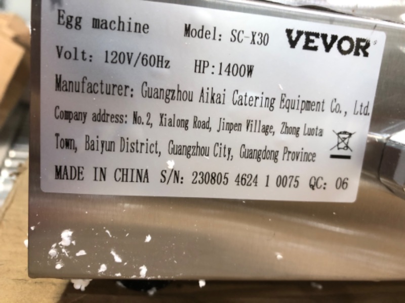 Photo 2 of **parts only no refunds**VEVOR Commercial Bubble Waffle Maker, 1400W Egg Bubble Puff Iron w/ 180° Rotatable 2 Pans & Wooden Handles, Stainless Steel Baker w/Non-Stick Teflon Coating, 50-250?/122-482? Adjustable