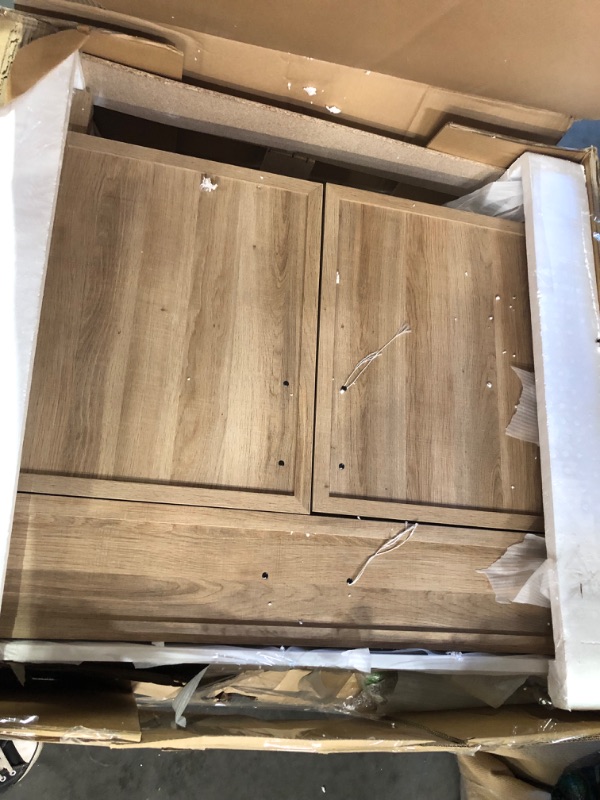 Photo 1 of ***DAMAGED - CRACKED - SEE PICTURES - LIKELY MISSING PARTS***
Style Selections Dolton 36-in Natural Oak Undermount Single Sink Bathroom Vanity 