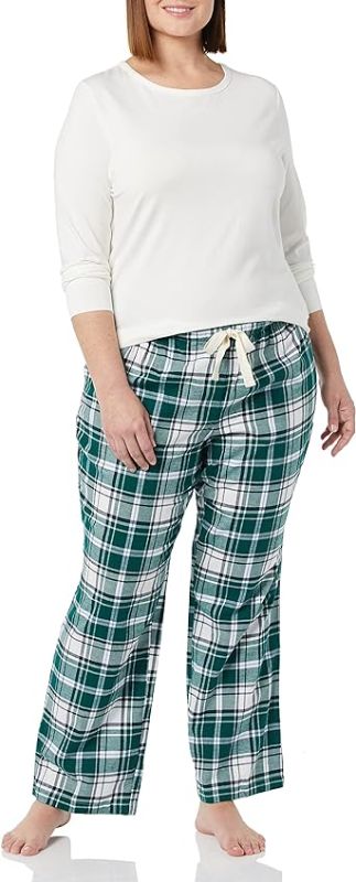 Photo 1 of Amazon Essentials Women's Lightweight Flannel Pant and Long-Sleeve T-Shirt XXL