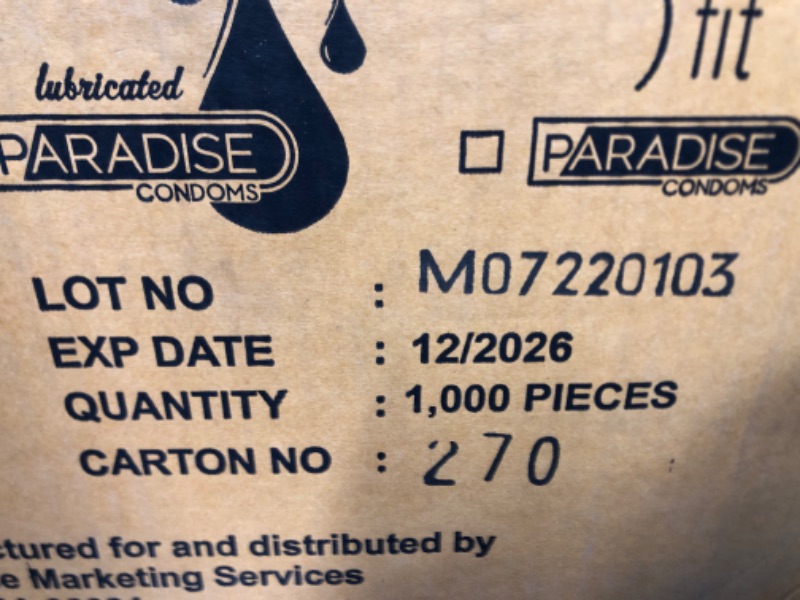 Photo 1 of  Lubricated Latex Condoms — Bulk 1000 Per Pack