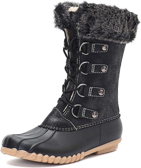 Photo 1 of DKSUKO Women's Winter Duck Boots with Waterproof Zipper Rain Boots for Women