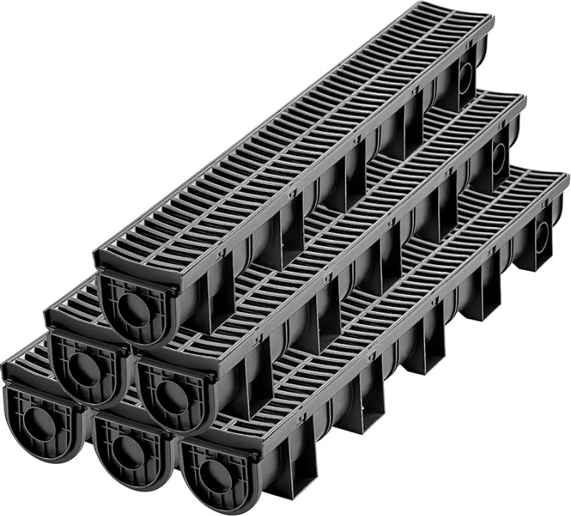 Photo 1 of [FOR PARTS, READ NOTES] NONREFUNDABLE
VEVOR Trench Drain System with Plastic Grate, 5.9x5.1-Inch HDPE Channel Drainage for Garden, Driveway - 6 