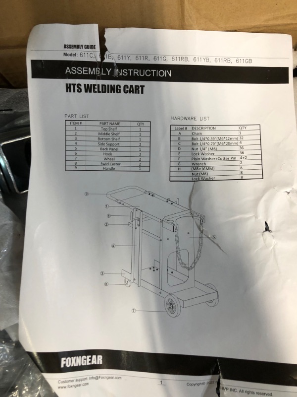 Photo 4 of Welding Cart, 220 lbs Welder Cart with Wheels, 3-Tier Welding Carts for TIG MIG Welder and Plasma Cutter