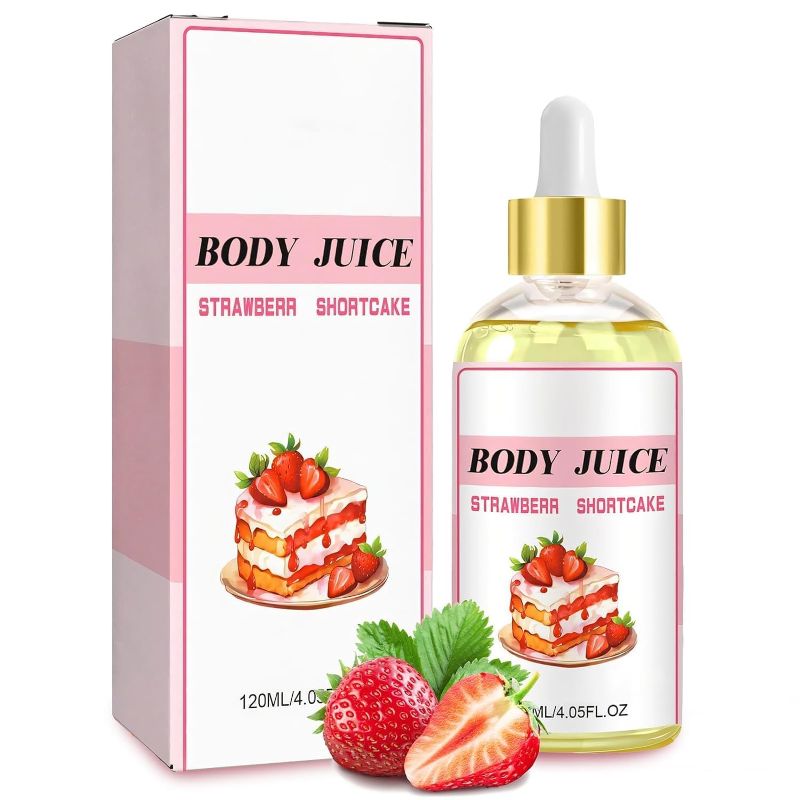 Photo 1 of **non refundable 2 pack**Body Juice Oil Body Juice Oil, Body Juice Oil Strawberry Shortcake,120ml Hand crafted Body Oil for Women