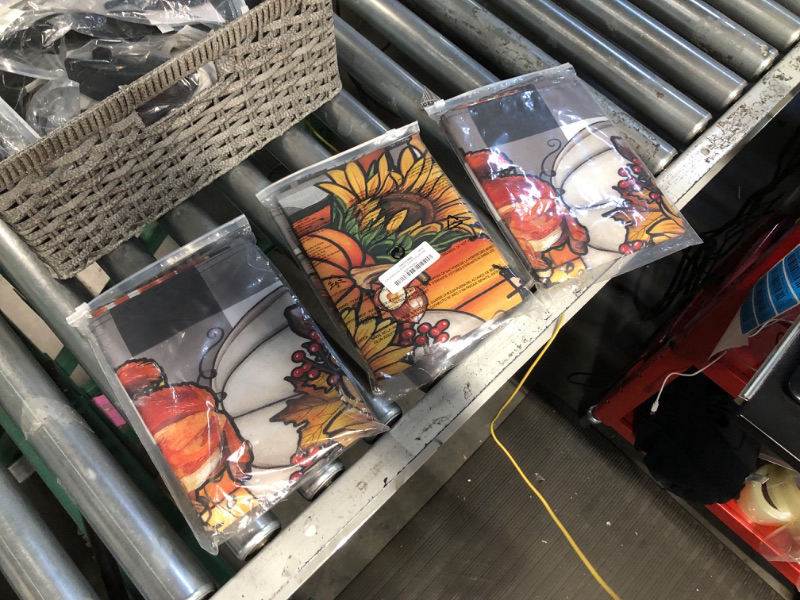 Photo 1 of **non refundable 3 pack** Hello Fall Truck Garden Flag Vertical Double Sided Burlap 12.5 x 18 Inch
