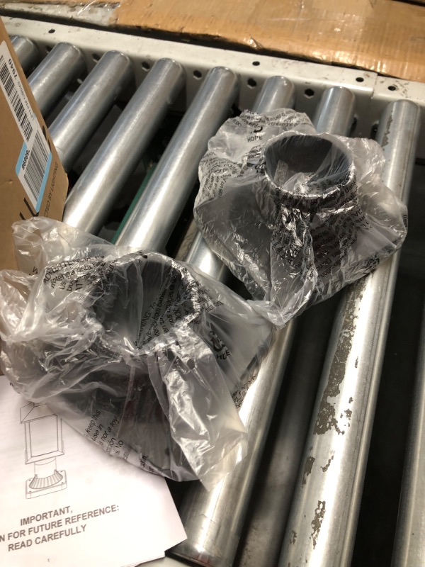 Photo 1 of LUTEC 2 Pack Outdoor Post Lights with Pier Mount Base, Exterior Waterproof Lamp Post Light Fixture with Seeded Glass, Black Aluminum