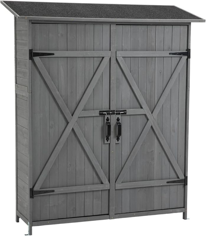Photo 1 of *SIMILAR TO STOCK PHOTO**
Outdoor Storage Cabinet, Wooden Garden Storage Shed with Lockable Door