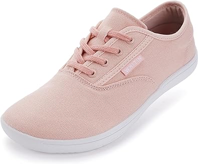 Photo 1 of WHITIN Women's Wide Canvas Minimalist Barefoot Shoes | Zero Drop Sole | Casual Sneaker