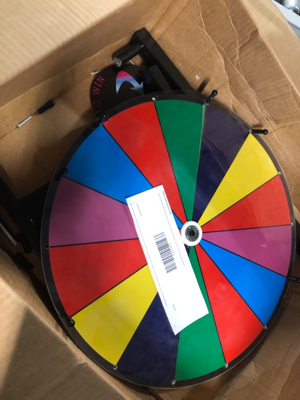 Photo 4 of 18 Inch Heavy Duty Spinning Prize Wheel - 14 Slots Color Tabletop Roulette Wheel of Fortune - Spin The Wheel with Dry Erase Marker 