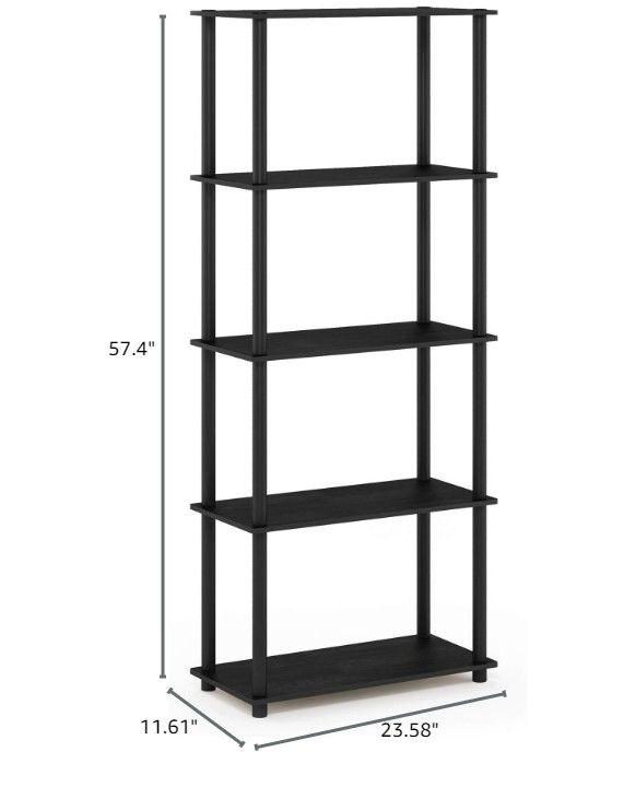 Photo 6 of (READ FULL POST) Furinno Turn-N-Tube 5-Tier Multipurpose Shelf / Display Rack / Storage Shelf / Bookshelf, Round Tubes, Americano/Black
