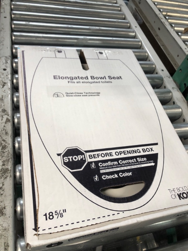 Photo 3 of ***USED - LIKELY MISSING PARTS - UNABLE TO VERIFY FUNCTIONALITY***
KOHLER 20110-0 Brevia Elongated Toilet Seat with Grip-Tight Bumpers, Quiet Close, Attach Hardware, Quick-Release Hinges