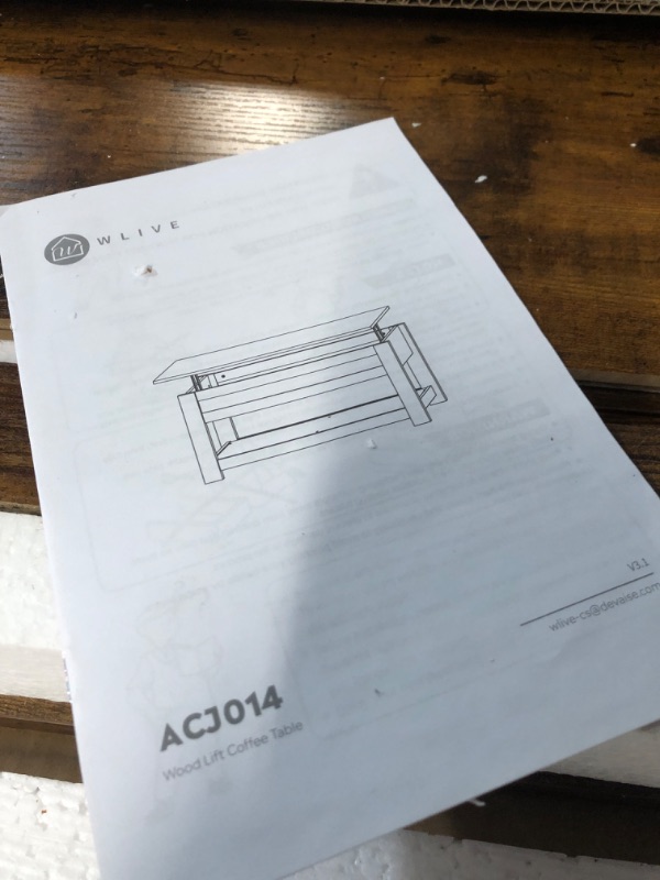 Photo 1 of WLIVE Modern Lift Top Coffee Table,Rustic Coffee Table with Storage Shelf and Hidden Compartment,Wood Lift Tabletop