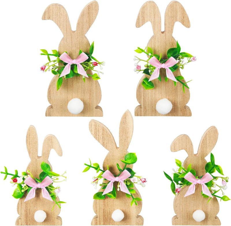 Photo 1 of * NONREFUNDABLE * 5 Pcs Easter Bunny Wood Decor (2 pack)