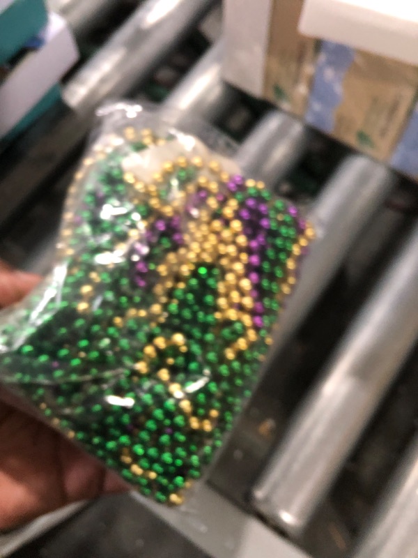 Photo 1 of *** NONREFUNDABLE *** 4E's Novelty 24 PCS Purple Green Gold Beads Necklaces (2 PACK)