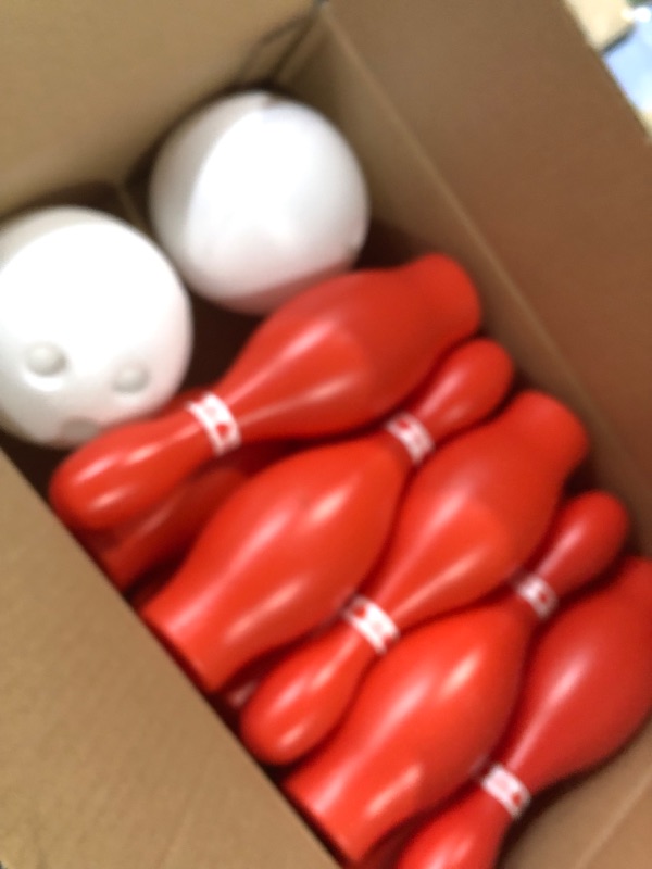 Photo 1 of 4E's Novelty Bowling Game Set - 10 Red Pins, 2 Balls