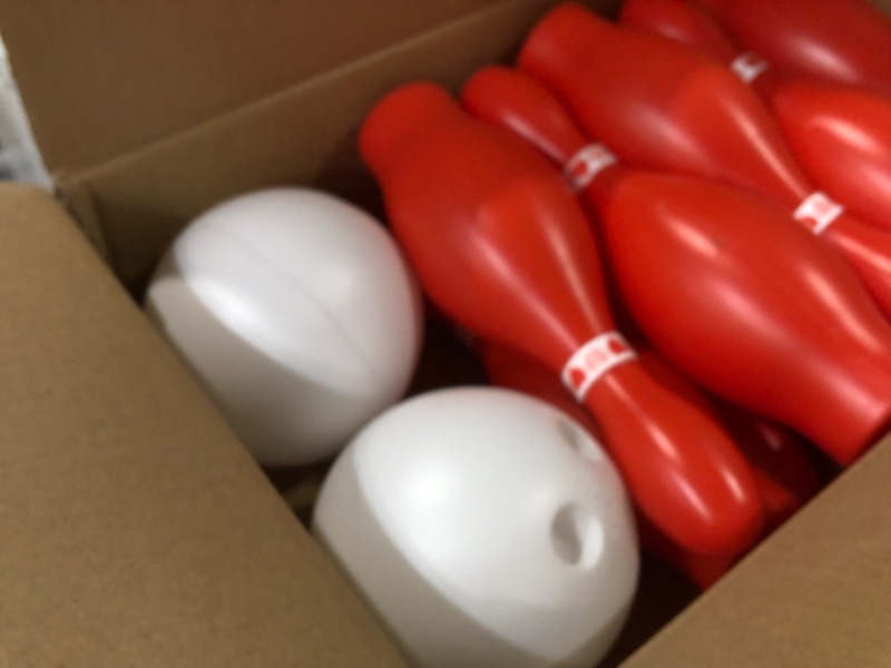 Photo 2 of 4E's Novelty Bowling Game Set - 10 Red Pins, 2 Balls