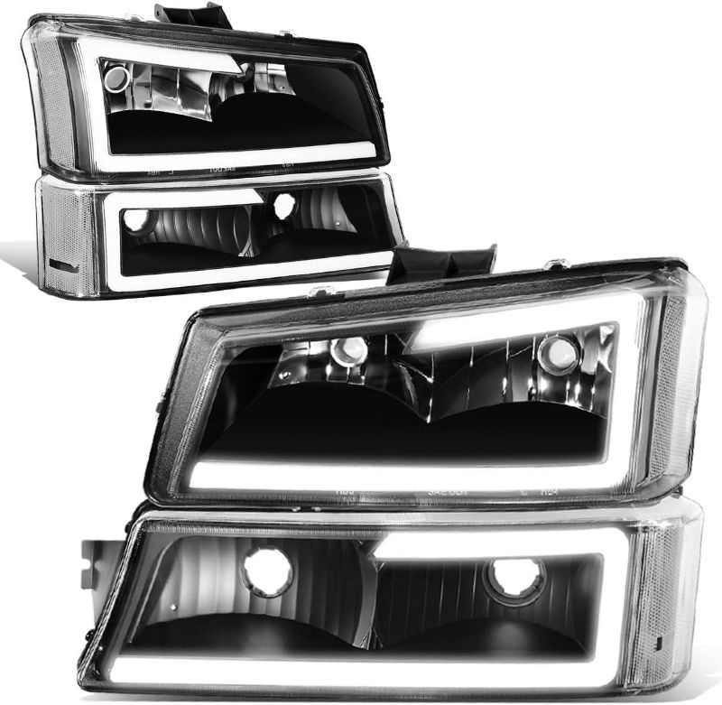 Photo 1 of *** STOCK IMAGE FOR REFERENCE ONLY *** Black Housing 3D LED DRL Headlight Bumper Lamp Set