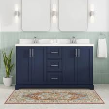 Photo 1 of ***SEE NOTES***
Style Selections Harwell 60-in Midnight Blue Undermount Double Sink Bathroom Vanity with White Engineered Stone Top
