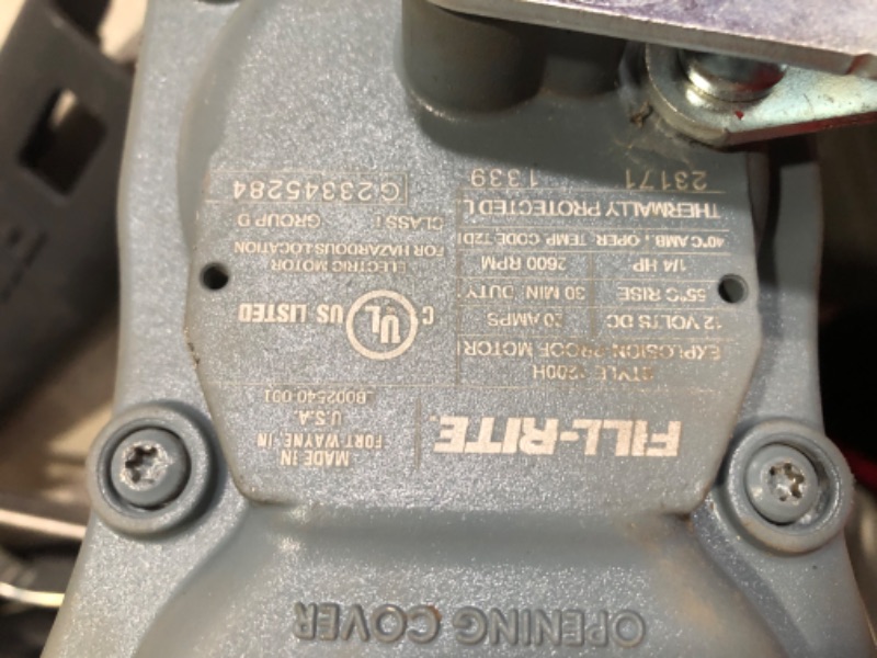 Photo 5 of ***USED - DIRTY/RUSTED - LIKELY MISSING PARTS - UNABLE TO TEST***
Fill-Rite SD1202G 12V DC Fuel Transfer Pump SD1202H Pump