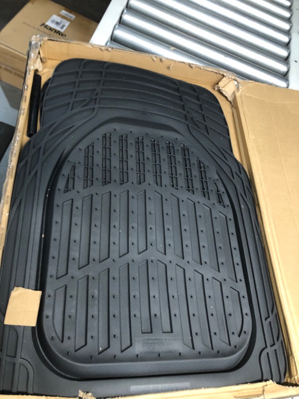 Photo 2 of Motor Trend - MT-923-BK 923-BK Black FlexTough Contour Liners-Deep Dish Heavy Duty Rubber Floor Mats for Car SUV Truck & Van-All Weather Protection, Universal Trim to Fit Full Set Black