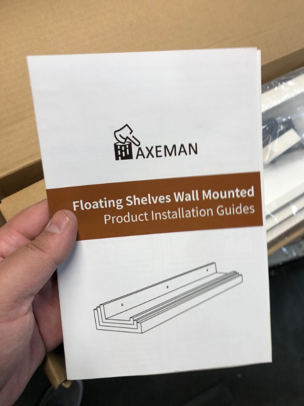 Photo 3 of Axeman Floating Shelves White, 24 Inch Modern Wood Wall Shelves Set of 3