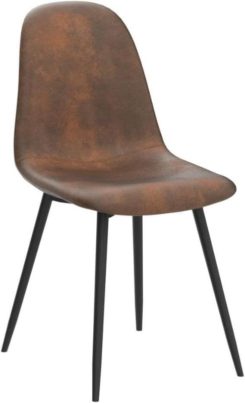 Photo 1 of ***USED - LIKELY MISSING PARTS - UNABLE TO VERIFY FUNCTIONALITY***
Homy Casa Dining Chairs Set of 2, Modern Mid-Century Style Dining Room Side Chairs Accent Chairs with Black Metal Legs Comfortable for Kitchen Lounge Farmhouse, Rustic Brown, 2 Pieces