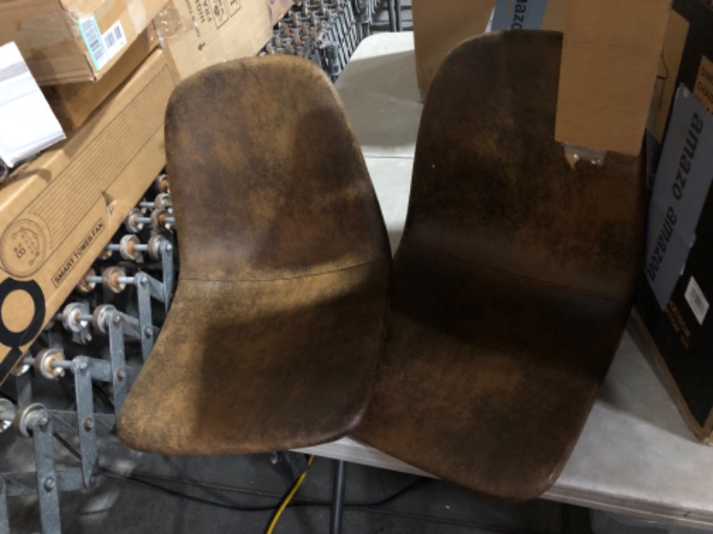 Photo 5 of ***USED - LIKELY MISSING PARTS - UNABLE TO VERIFY FUNCTIONALITY***
Homy Casa Dining Chairs Set of 2, Modern Mid-Century Style Dining Room Side Chairs Accent Chairs with Black Metal Legs Comfortable for Kitchen Lounge Farmhouse, Rustic Brown, 2 Pieces