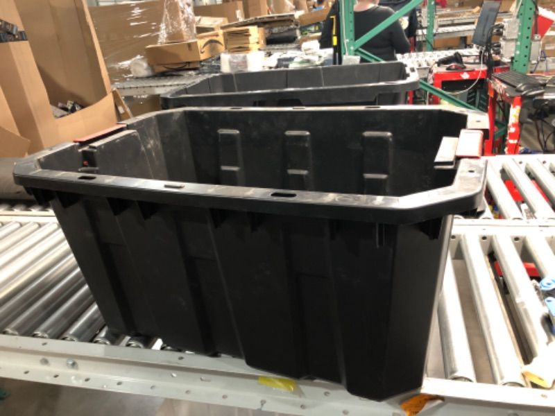Photo 1 of ***SEE NOTES***
**TOTE ONLY**
Husky 25 gal. Black and Red Latch and Stack Tote