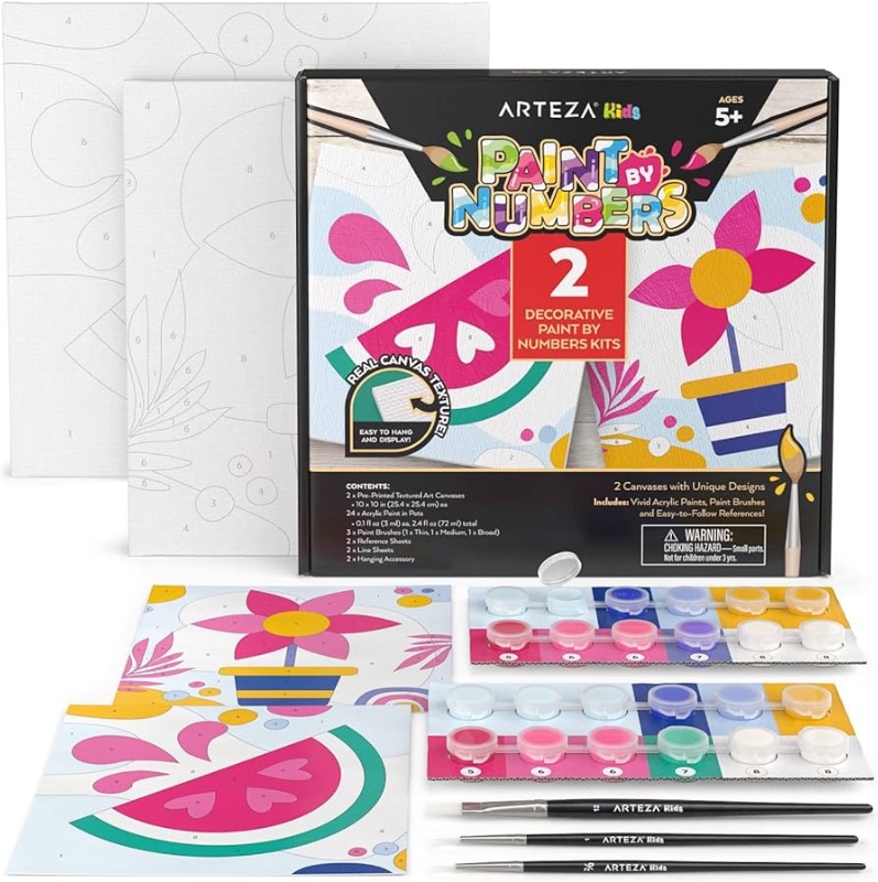 Photo 1 of Arteza Kids Paint by Numbers Kit, 10 x 10 Inches