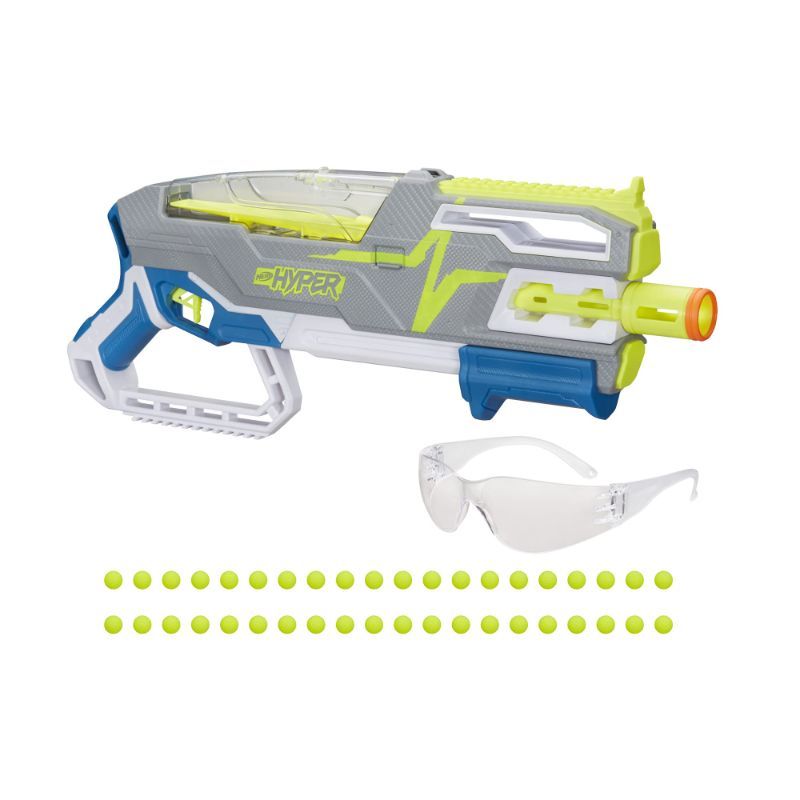 Photo 1 of NERF Hyper Siege-50 Pump-Action Blaster, 40 Hyper Rounds, Eyewear