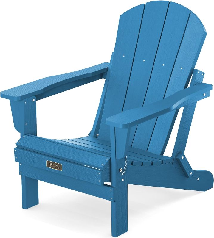 Photo 1 of  Folding Adirondack Chair for Patio Garden Outdoors Fire Pit BLUE 