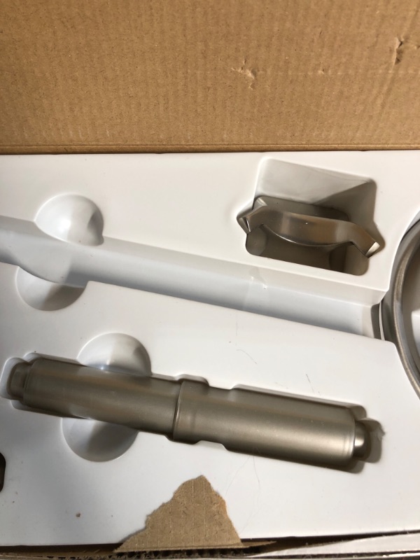 Photo 2 of ***MISSING ITEMS FOR PARTS ONLY***
Project Source 4-Piece Seton Brushed Nickel Decorative Bathroom Hardware Set