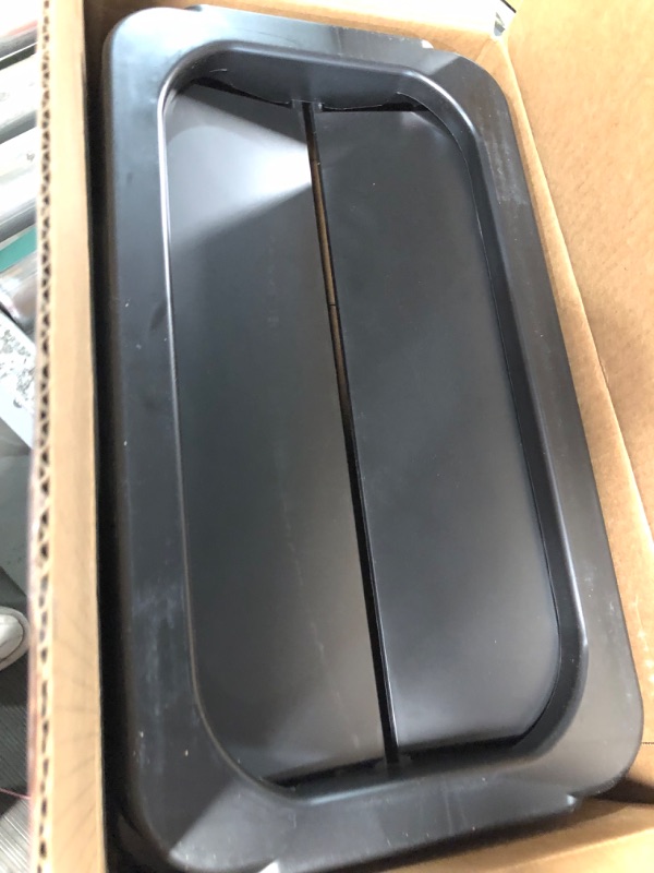 Photo 1 of AmazonCommercial 23 Gallon Double Flip Lid for Slim Trash Can, Black, 1-Pack BLACK 22.75" 1 pack