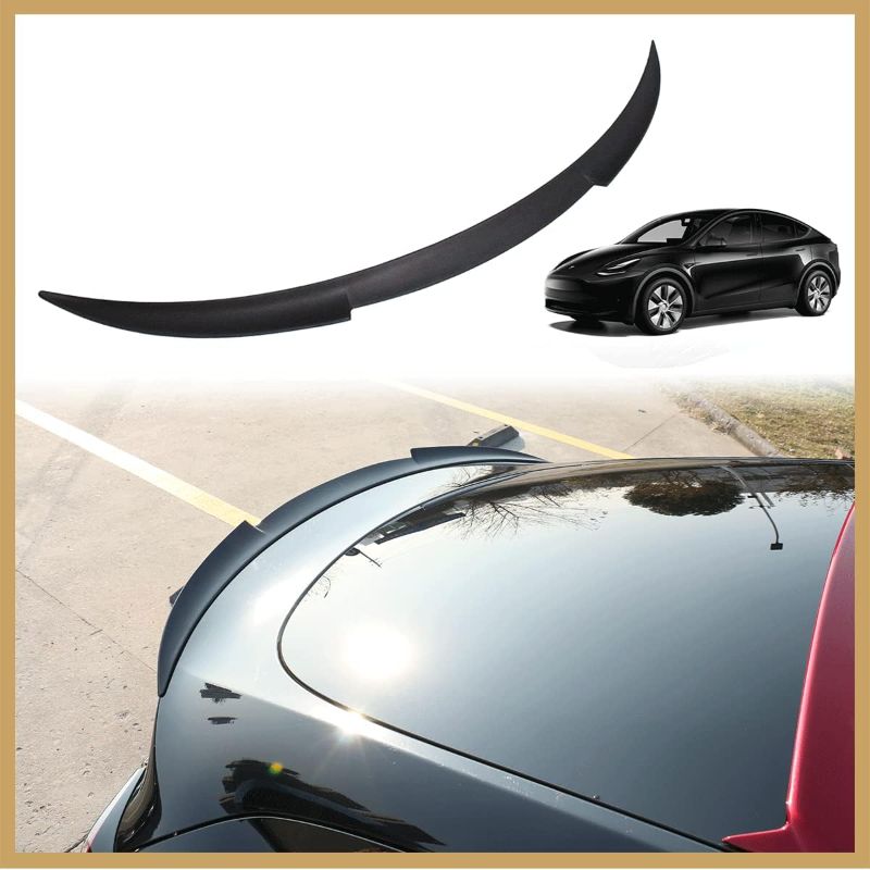 Photo 1 of AOSKonology for Tesla Model Y Rear Spoiler Wings ABS for 2020-2023 Tesla Model Y Rear Trunk Spoiler Lip Tail Wing Rear Trunk Lid (V2 Duckbill Spoiler, Matt Black) V2 Duckbill Spoiler Matt Black