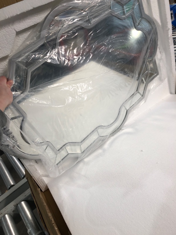 Photo 1 of Chende Decorative Wall Mirror for Decor, 32" x 24" Elegant Living Room Mirror with Beveled Edge and Thin Frame, Modern Silver Decor Mirror Horizontal or Vertical Hanging Silver 32" X 24"