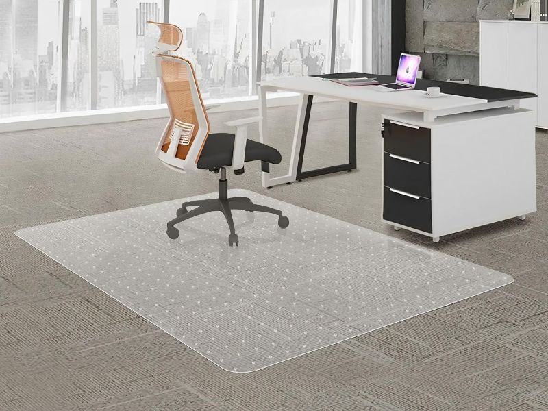 Photo 1 of Extra Large Office Chair Mat for Carpet, 46" x 60" Clear