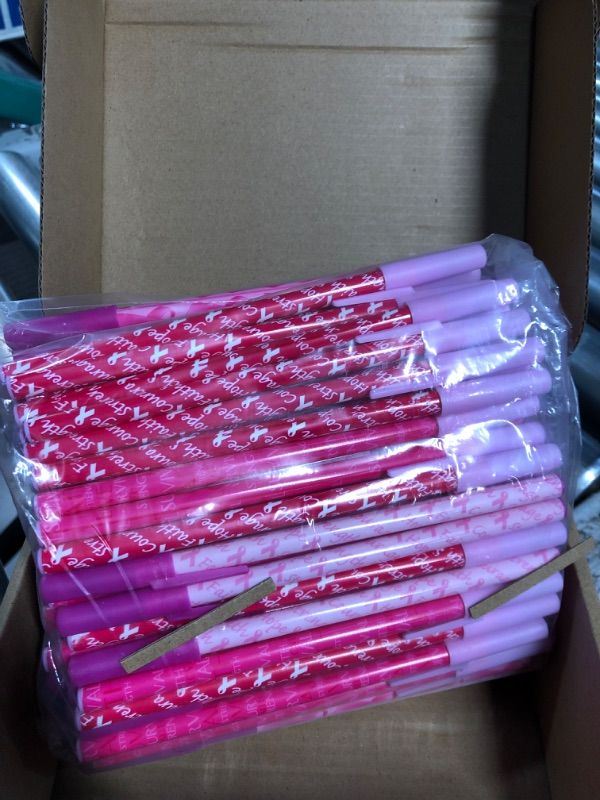 Photo 3 of 150 Pcs Breast Cancer Awareness Pens Bulk Pink Ribbon Ballpoint Pens