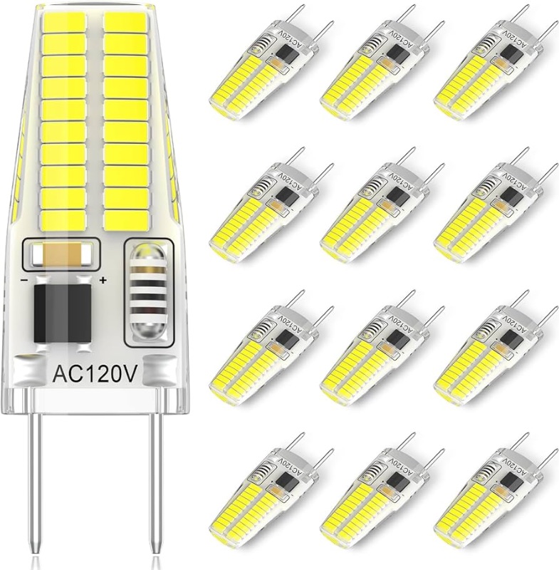 Photo 1 of 12-Pack G8 LED Bulb Dimmable, 120V 20W 25W T4 JCD Type