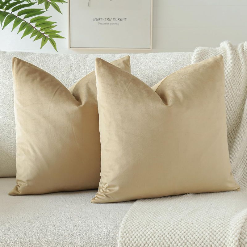 Photo 1 of ***NON-REFUNDABLE PACK OF 2***
Velvet Pillowcase Silver Grey 2-Piece Set, Suitable for Sofa 18 x 18 