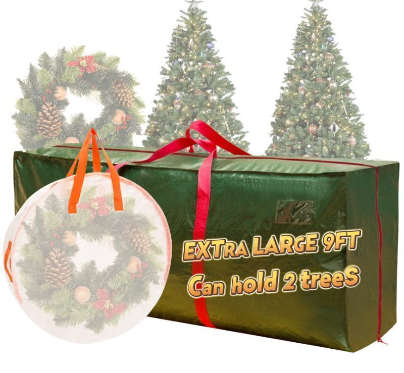 Photo 1 of ***NON-REFUNDABLE PACK OF 2***
Christmas Tree Bags 2 Pcs Storage Extra Large, fits 9 Ft Disassembled Artificial Trees GREEN 