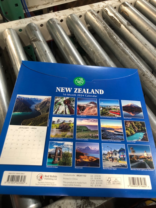 Photo 2 of 2024 New Zealand Wall Calendar by Red Robin, 12 x 12