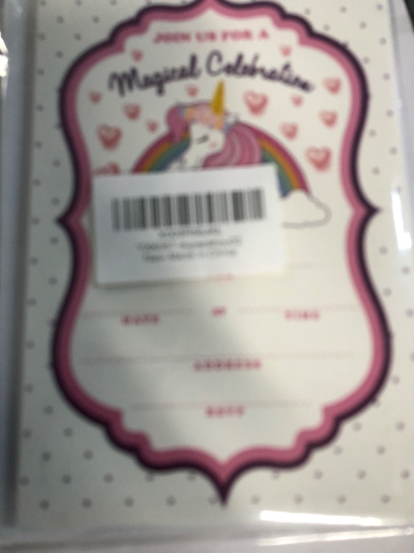 Photo 3 of bundle Magical Unicorn Themed Birthday Party Invitation Cards, 60th anniversary card invitation 