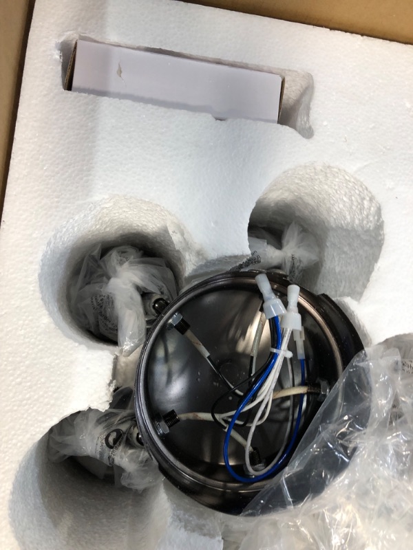 Photo 1 of 48-inch Modern Black Ceiling Fan with 5 Rotatable Lights