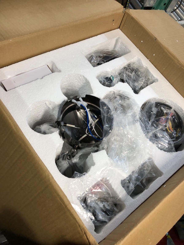 Photo 1 of 48-inch Modern Black Ceiling Fan with 5 Rotatable Lights