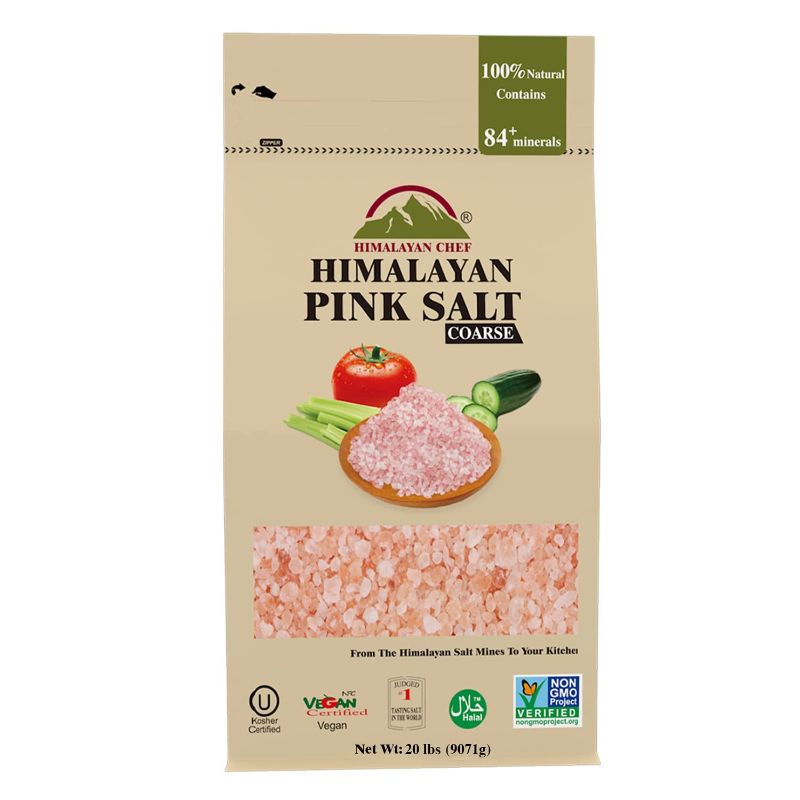 Photo 1 of 
Himalayan Chef Himalayan Salt for Grinders, Coarse Grain - 20 lbs, 100% Natural & Organic, Chemical Free Unrefined Pure Pink Rock Salt