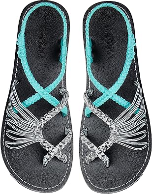 Photo 1 of Capana Woven Women's Flat Sandals - Strappy Braided Sandals, Beach Sandals for Women Dressy Summer, Rope Bohemian Sandals - Size 12
