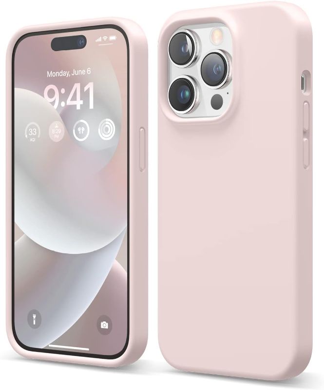 Photo 1 of elago Compatible with iPhone 14 Pro Case, Liquid Silicone Case, Full Body Protective Cover, Shockproof 6.1 inch (Lovely Pink)
