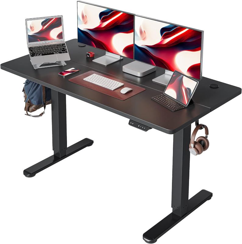 Photo 1 of ***USED - LIKELY MISSING PARTS - UNABLE TO VERIFY FUNCTIONALITY***
Cubiker 55 x 24 Inch Standing Desk, Stand up Height Adjustable Home Office Electric Table, Sit Stand Desk with Splice Board, Black Frame & Black Desktop
